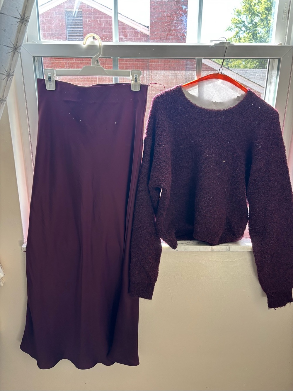 Z Supply Burgundy Maxi Skirt and matching sweater